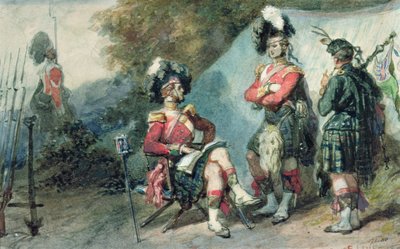 Officiers des 79e Highlanders au camp de Chobham en 1853 - Eugene Louis Lami