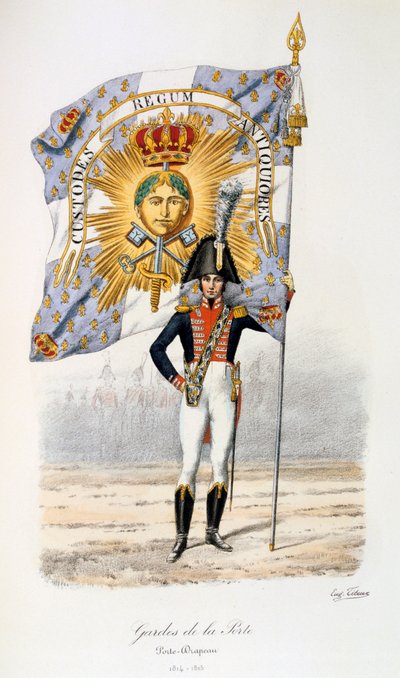 Gardes de la Porte, Porte-drapeau, 1814-15 - Eugene Titeux