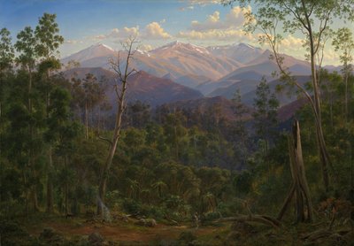 Mont Kosciusko, vu depuis la frontière victorienne (Mount Hope Ranges) - Eugene von Guérard
