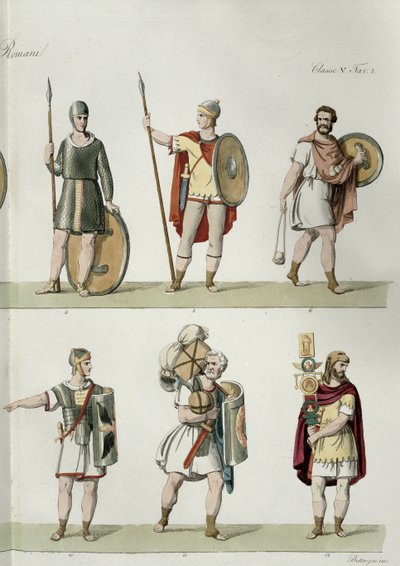 Soldats Romains, détail de la planche 2, classe 5 de la Partie I de L