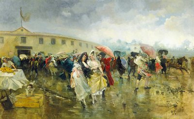 Devant la Plaza de Toros, Madrid, 1897 - Eugenio Lucas Villamil