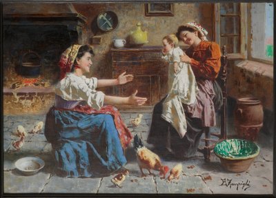 Rencontre de Deux Femmes et un Bébé - Eugenio Zampighi