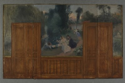 Esquisse pour la mairie de Créteil : Paysage - Rives de la Marne vues du pont de l