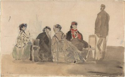 Quatre dames assises à Trouville - Eugène Boudin
