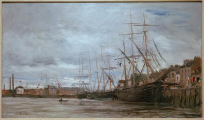 Port avec voiliers - Eugene Louis Boudin