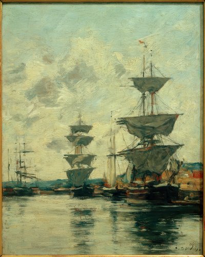 Bassin du port de Deauville - Eugene Louis Boudin