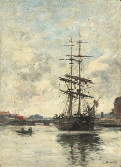 Navire sur la Touques - Eugène Boudin