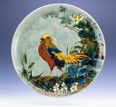 Grand plat en faïence émaillée d