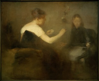 En enroulant la laine - Eugène Carrière