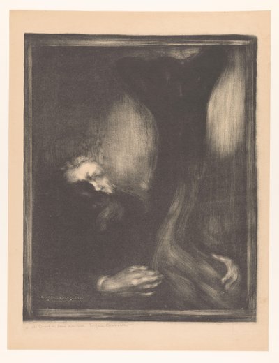 Portrait de Rodin avec une sculpture - Eugène Carrière
