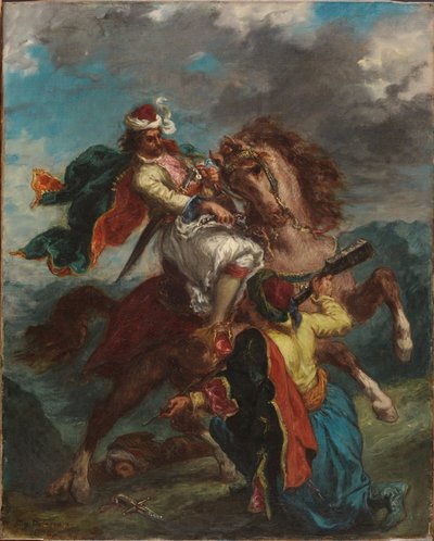 Un Turc se rend à un cavalier grec - Eugène Delacroix