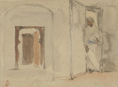 Arabe devant la porte de sa maison - Eugène Delacroix