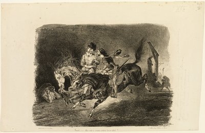 Faust et Méphistophélès au galop dans la nuit du sabbat des sorcières - Eugène Delacroix
