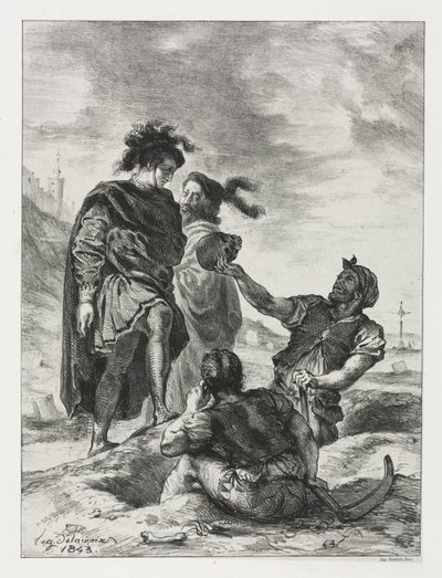 Hamlet et Horatio avec les fossoyeurs - Eugène Delacroix