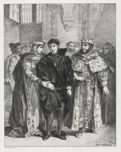 Hamlet: La reine tente de consoler Hamlet - Eugène Delacroix