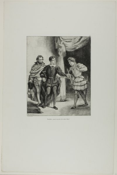 Hamlet et Guildenstern, planche 6 de Hamlet - Eugène Delacroix