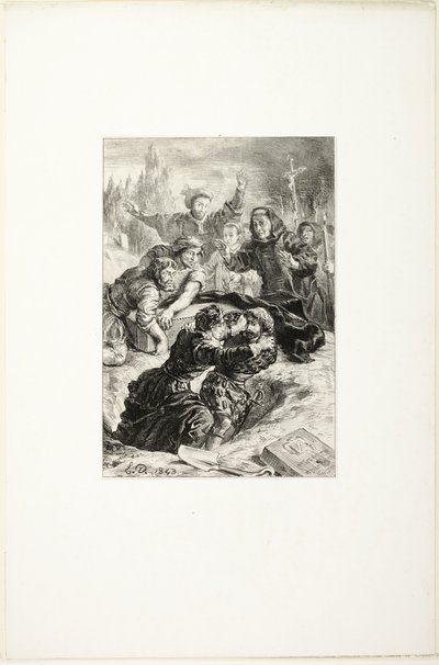 Hamlet et Laertes sur la tombe d