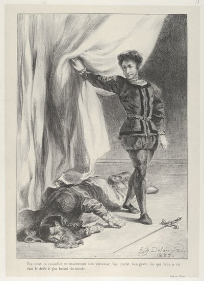 Hamlet et le Cadavre de Polonius, 1835 - Eugène Delacroix