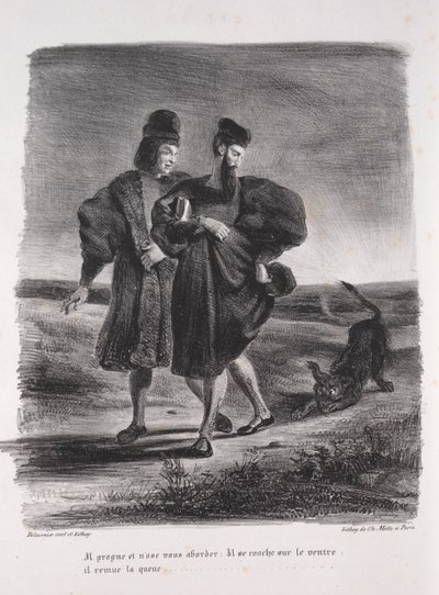 Illustrations pour Faust : Faust, Méphistophélès et le barbet - Eugène Delacroix