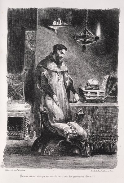 Illustrations pour Faust : Faust dans sa loge - Eugène Delacroix