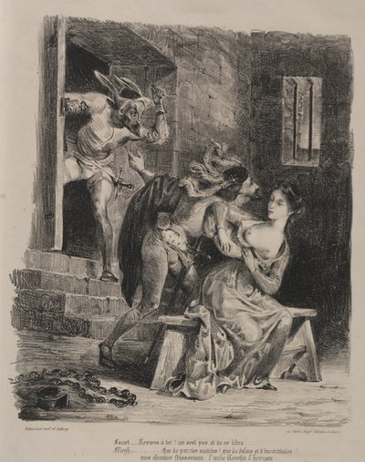 Illustrations pour Faust : Faust dans la prison de Marguerite - Eugène Delacroix