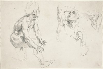 Nu masculin posant pour Figures dans la Frise de la Guerre, c. 1835 - Eugène Delacroix