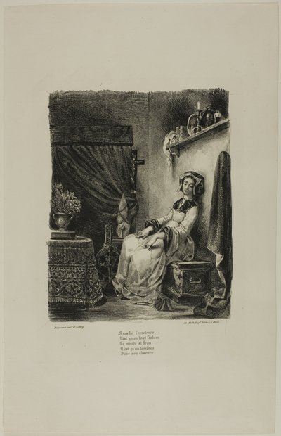 Marguerite au rouet, de Faust - Eugène Delacroix