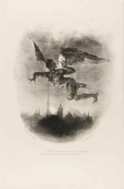 Mephistophélès volant, de Faust - Eugène Delacroix