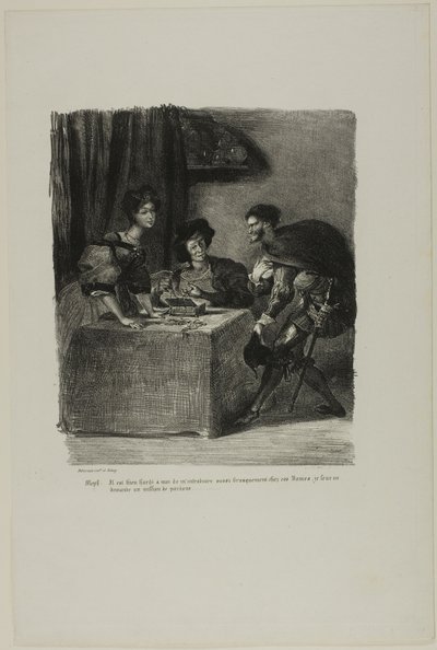 Mephistopheles rend visite à Martha, de Faust - Eugène Delacroix