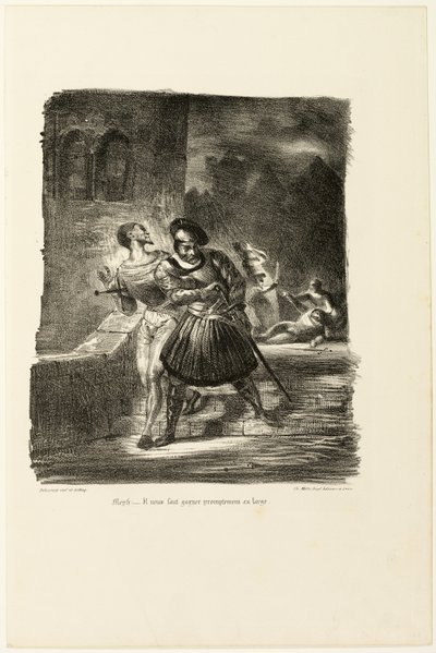 Méphistophélès et Faust fuyant après le duel, de Faust - Eugène Delacroix