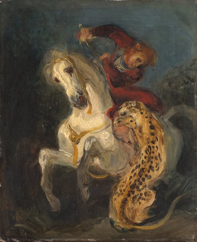Cavalier attaqué par un jaguar - Ferdinand Victor Eugene Delacroix
