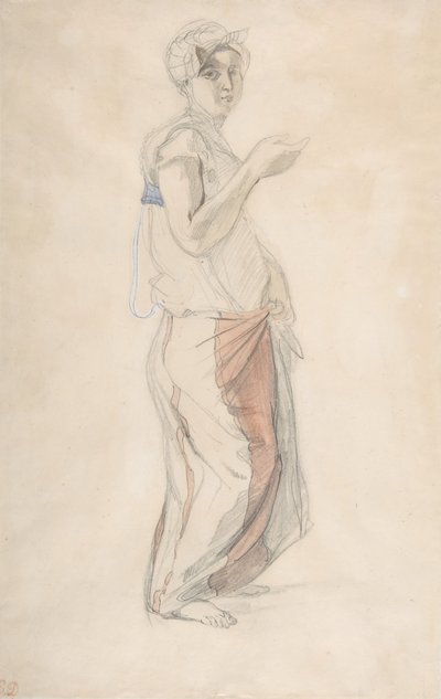 Femme debout en costume marocain, ca. 1834 - Eugène Delacroix