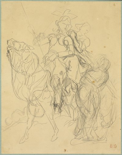 Étude pour Marphise et la maîtresse de Pinabel - Eugène Delacroix