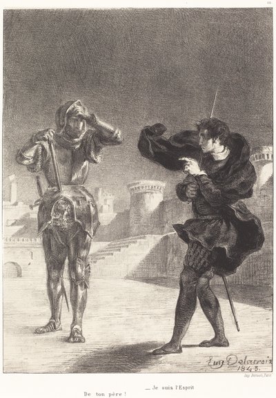 Le Fantôme sur la Terrasse (Acte I, Scène V) - Eugène Delacroix