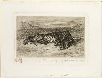 Tigre se reposant dans le désert - Eugène Delacroix