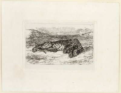 Tigre se Reposant dans le Désert - Eugène Delacroix