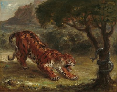 Tigre et serpent - Eugène Delacroix