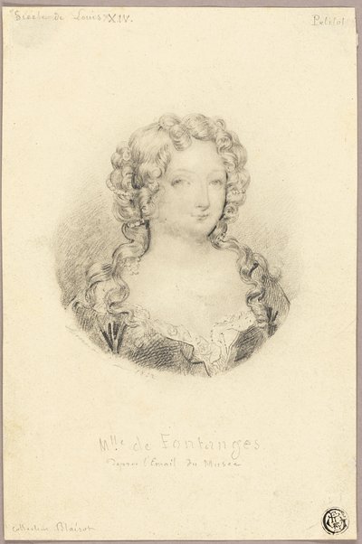 Portrait en médaillon de Mlle de Fontanges - Eugène François Marie Joseph Devéria