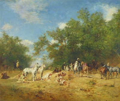 Cavaliers arabes se reposant dans la forêt, 1868 - Eugène Fromentin