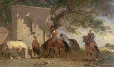 Arabes abreuvant leurs chevaux, c.1865-75 - Eugène Fromentin