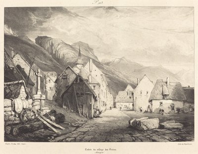 Entrée du village des Bains - Eugène Isabey and Pierre Luc Charles Ciceri