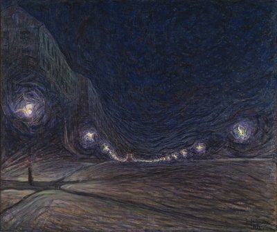 Hornsgatan de Nuit, 1902 - Eugène Jansson