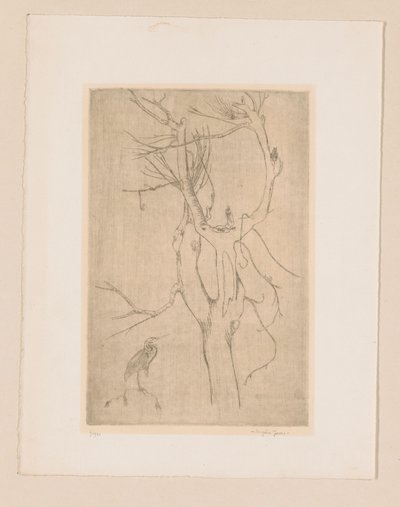 Arbre et héron - Eugène Joors (signed by artist)