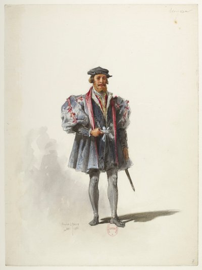 Btv1b84558104 07 - Saint-Saëns - Henry VIII - Maquettes de costumes - Lacoste - 7. Seigneur - Eugene Lacoste