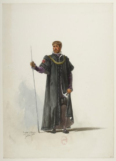 Btv1b84558104 30 - Saint-Saëns - Henry VIII - Maquettes de costumes - Lacoste - 30th Costume - Eugene Lacoste