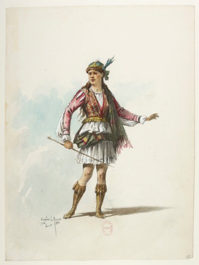 Btv1b84558104 42 - Saint-Saëns - Henry VIII - Modèles de costumes - Lacoste - 42. Costume - Eugene Lacoste
