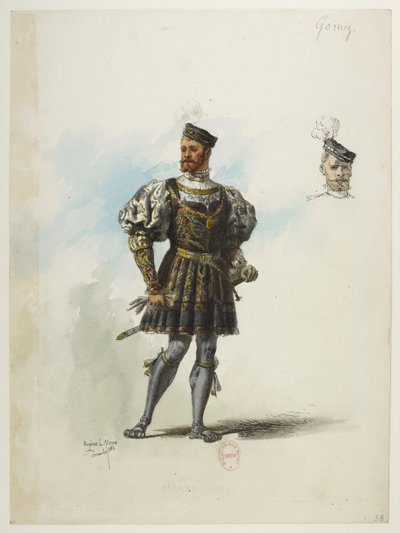 Btv1b84558104 58 - Saint-Saëns - Henry VIII - Maquettes de costumes - Lacoste - 58ème Don Gomez de Feria - Eugene Lacoste