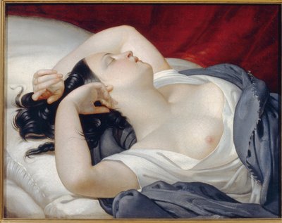 Femme italienne endormie - Eugéne Pluchart