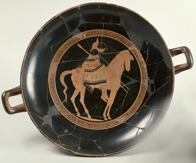 Coupe à figures rouges attiques représentant un cavalier (céramique) - Euphronios