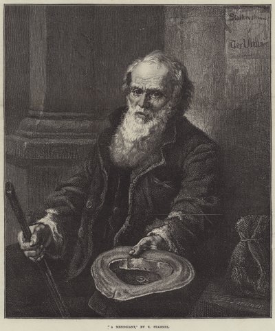 Un mendiant (gravure) - European School